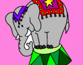 Disegno Elefante in scena  pitturato su giada la divina