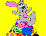 Disegno Coniglio di Pasqua pitturato su gea