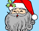 Disegno Faccione Babbo Natale  pitturato su super marta