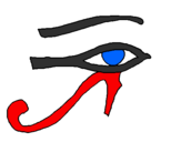 Disegno Occhio di Horus  pitturato su agnese e francesca