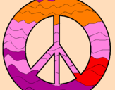 Disegno Simbolo della pace pitturato su ileana