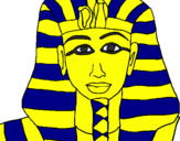 Disegno Tutankamon pitturato su iris