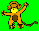 Disegno Scimmietta pitturato su paola