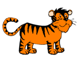 Disegno Tigre  pitturato su dalia