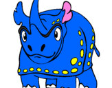 Disegno Rinoceronte  pitturato su gabriele 1