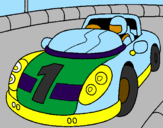 Disegno Auto da corsa pitturato su LEO