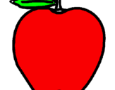 Disegno mela  pitturato su POMODORO