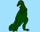 Disegno Tyrannosaurus Rex pitturato su rebecca