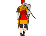 Disegno Soldato romano  pitturato su Matteo
