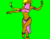 Disegno Principessa araba che danza  pitturato su francesca j