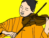 Disegno Violinista  pitturato su nhdjdsdsd