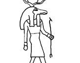 Disegno Sobek II pitturato su anubi