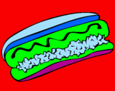 Disegno Hot dog pitturato su PAOLA