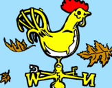 Disegno Banderuole e gallo  pitturato su federico