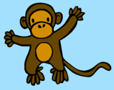 Disegno Scimmietta pitturato su valentina