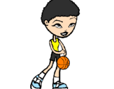 Disegno Giocatrice di pallacanestro pitturato su lisa