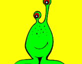 Disegno Mini-extraterrestre pitturato su lalla