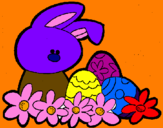 Disegno Coniglietto di Pasqua  pitturato su TITTI