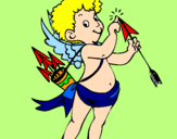 Disegno Cupido  pitturato su andrea