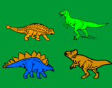 Disegno Dinosauri di terra  pitturato su CATERINA