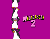 Disegno Madagascar 2 Pinguino pitturato su rocio