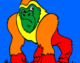 Disegno Gorilla pitturato su stefano