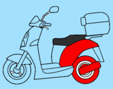 Disegno Ciclomotore pitturato su Jacopo 