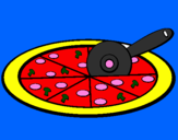 Disegno Pizza pitturato su JACOPO NASA