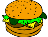 Disegno Hamburger completo  pitturato su mc donald