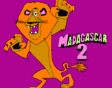 Disegno Madagascar 2 Alex pitturato su serena