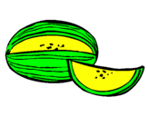 Disegno Melone  pitturato su federica