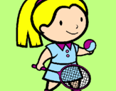Disegno Ragazza che gioca a tennis  pitturato su tittina