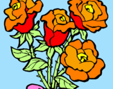 Disegno Mazzo di rose  pitturato su Greta XD