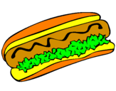 Disegno Hot dog pitturato su poilo