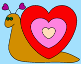 Disegno Lumachina cuore  pitturato su sofia della valle