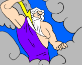 Disegno Zeus pitturato su saverio