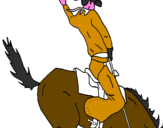 Disegno Cowboy a cavallo  pitturato su antonino