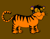 Disegno Tigre  pitturato su enit