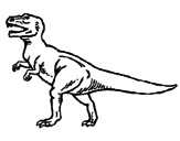 Disegno Tyrannosaurus Rex  pitturato su asss