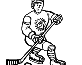 Disegno Giocatore di hockey su ghiaccio pitturato su kj.