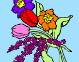 Disegno Mazzo di fiori pitturato su bea33