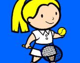 Disegno Ragazza che gioca a tennis  pitturato su ornella
