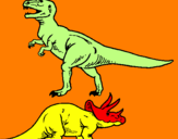 Disegno Triceratops e Tyrannosaurus Rex pitturato su ABDIAS