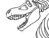 Disegno Scheletro di Tyrannosaurus rex pitturato su iris