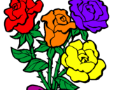 Disegno Mazzo di rose  pitturato su love3