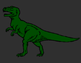Disegno Tyrannosaurus Rex  pitturato su simone