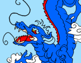 Disegno Drago giapponese  pitturato su Emanuele