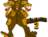Disegno Madagascar 2 Manson & Phil 2 pitturato su sofia della valle