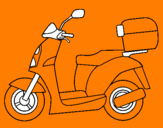 Disegno Ciclomotore pitturato su lorenzo