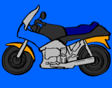 Disegno Motocicletta  pitturato su matteo
